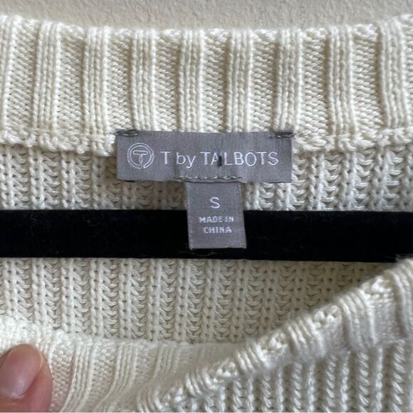 Talbots MULTI STRIPE CREWNECK HIGH-LOW SWEATER Size Small - Picture 5 of 8